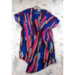 NEW Crosby by Mollie Burch Caftan Bright print dolman tunic Dress wwomens M